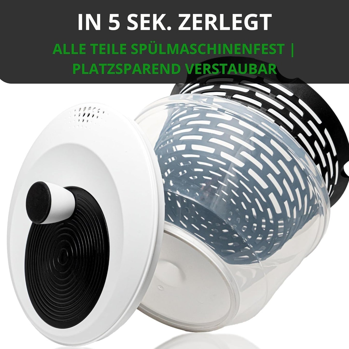 Salatschleuder, Salatschleuder Schwarz 5L