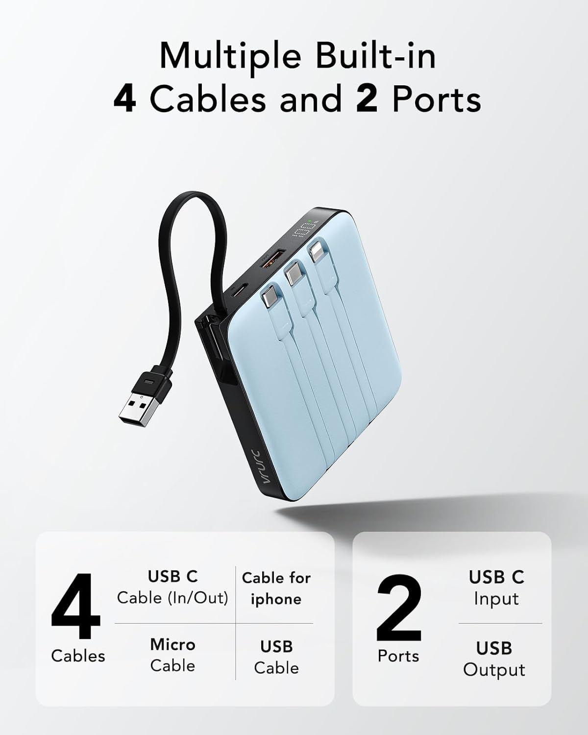 Powerbank mit Schnellladefunktion, Blau