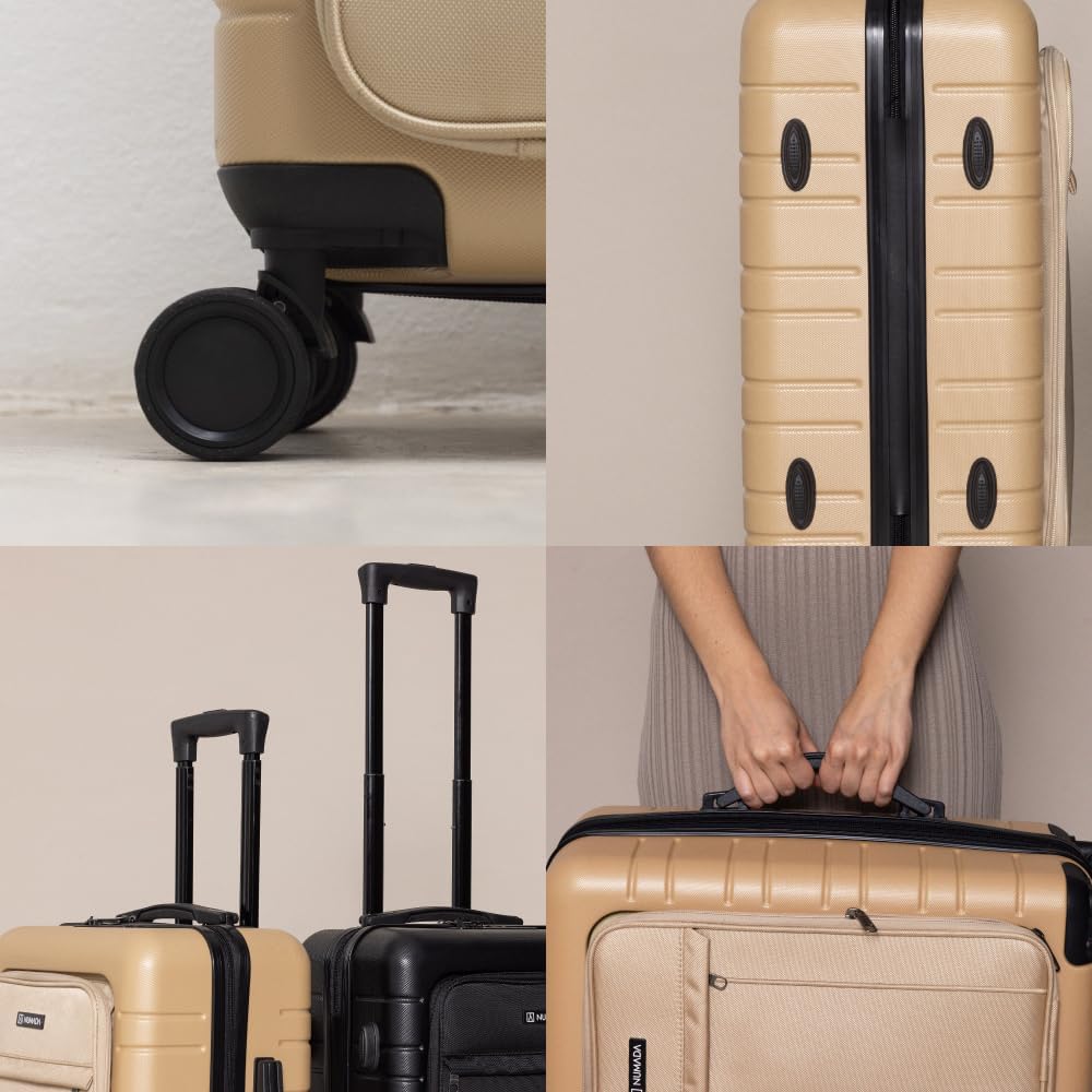 Handgepäck Trolley PackPro T20 mit TSA-Schloss und Doppelrollen, Champagne S (ABS+PC)