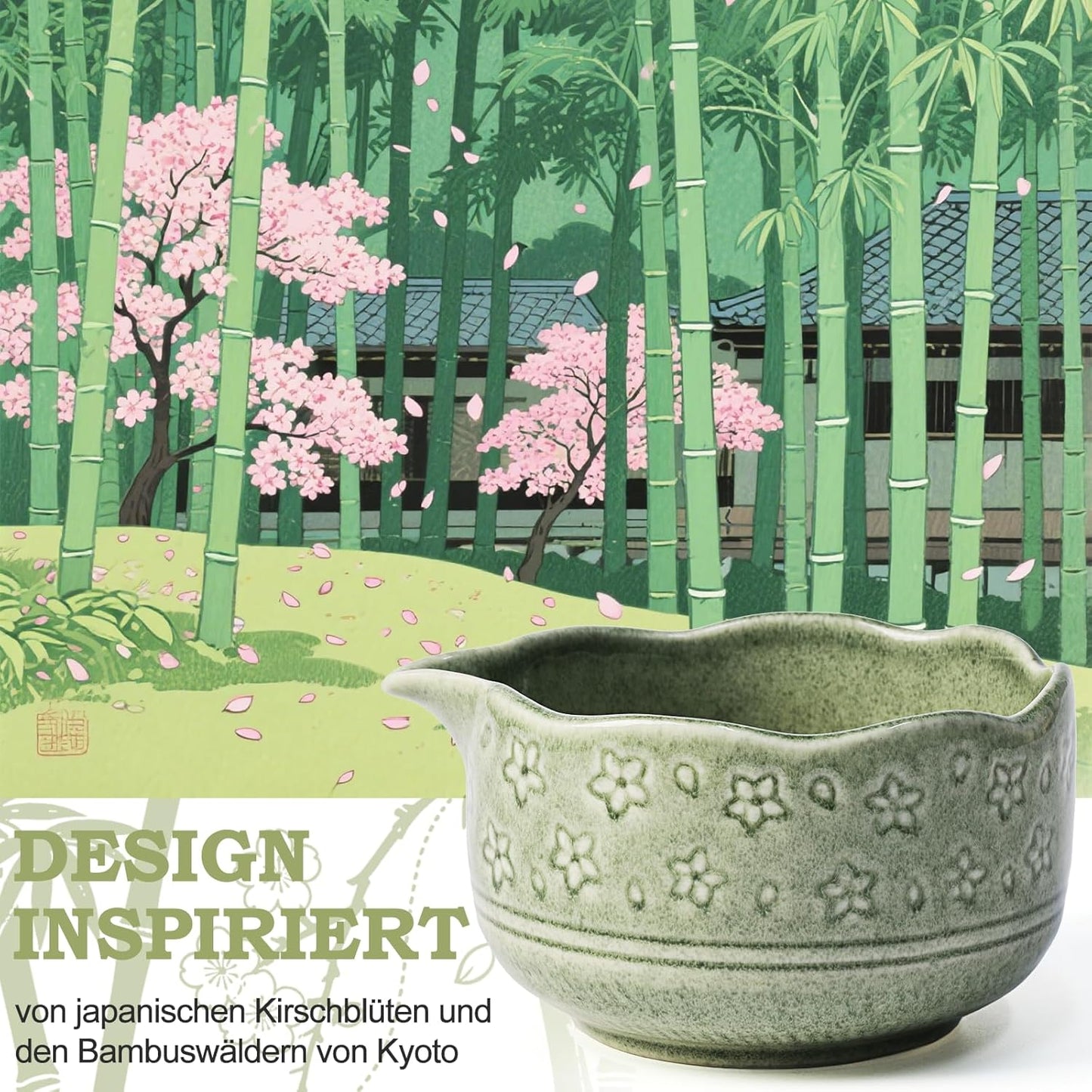 Premium Matcha Tee-Set, Matcha-farbe
