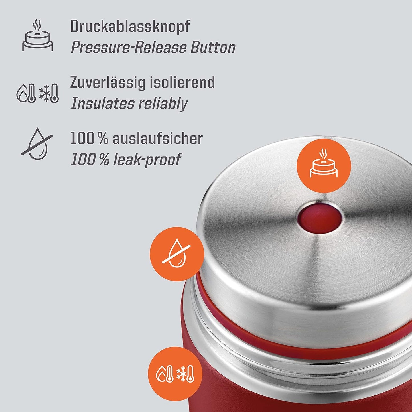 Thermobehälter Sculptor, Burgundy 1000 ml Ohne Manschette
