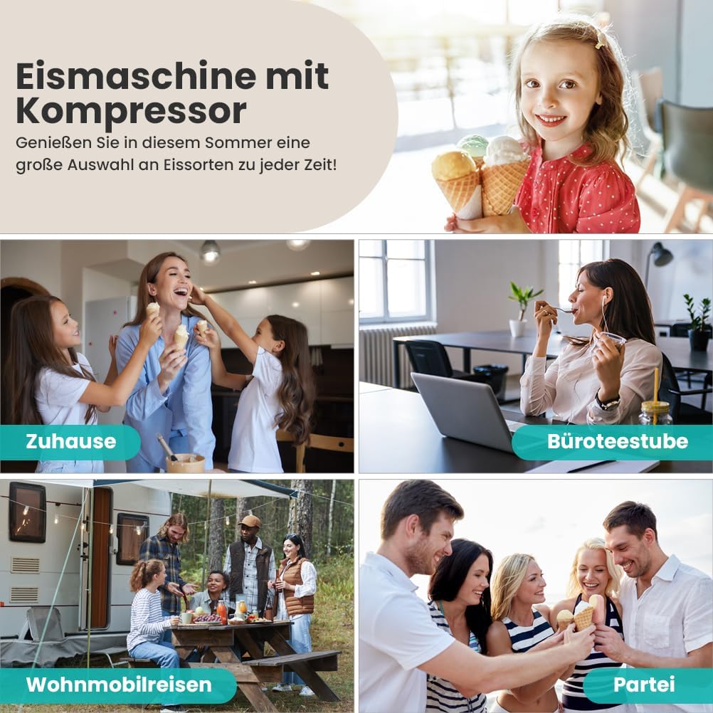 Eismaschine mit Rezeptheft