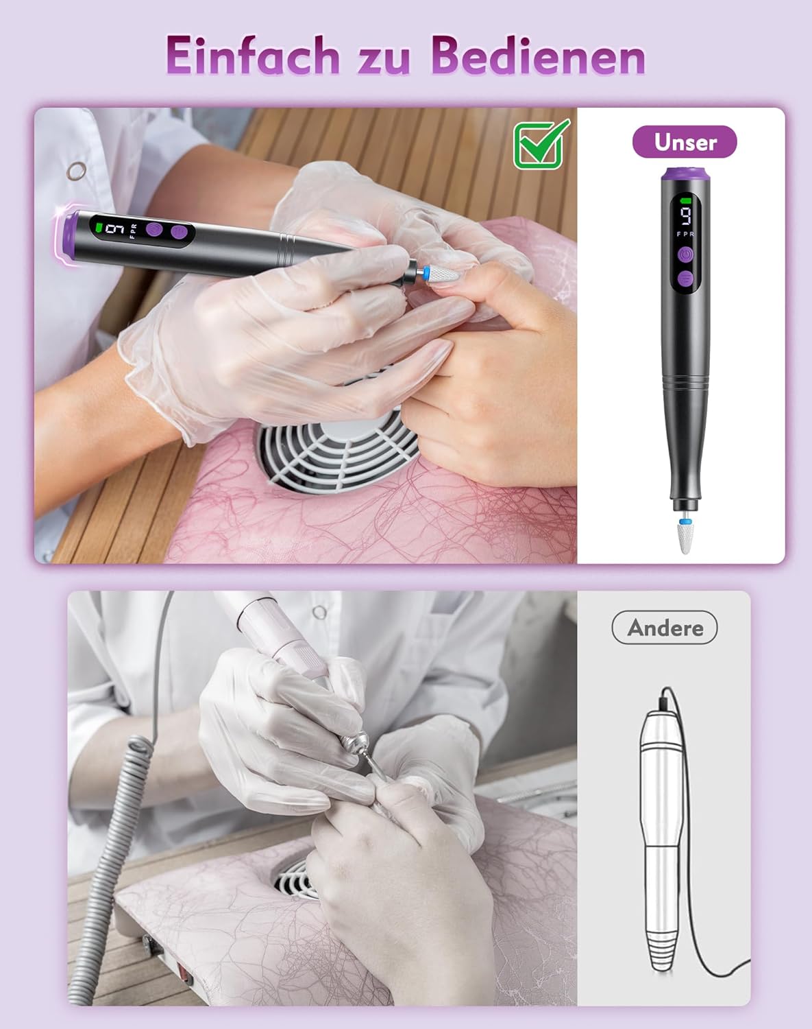 12-in-1 Nagelfräser Set, Grau
