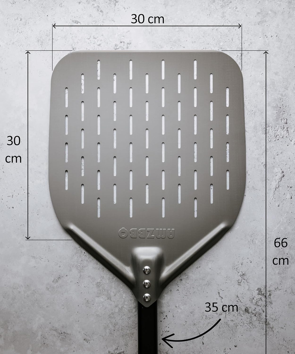 Pizzaschaufel, 30 x 66 cm Aluminium Harteloxal