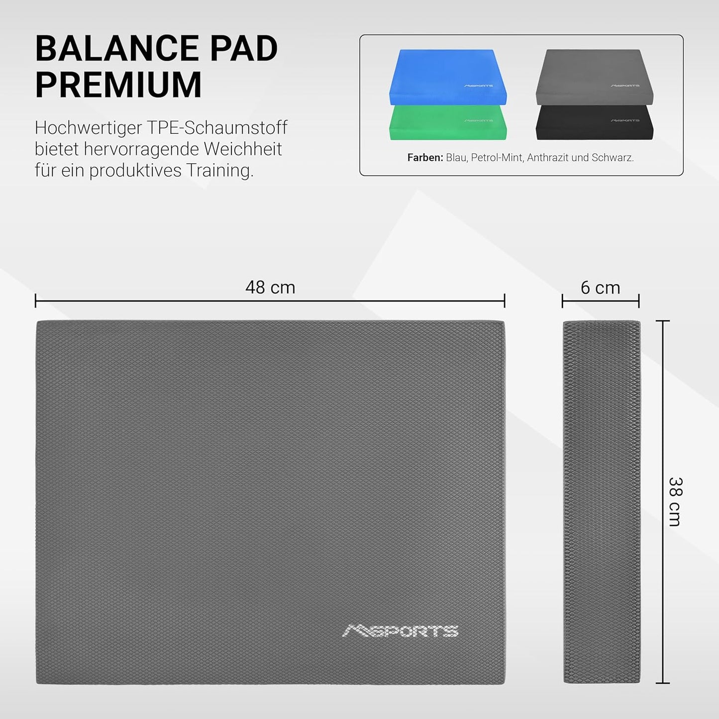 Balance Pad mit Übungsposter, Anthrazit