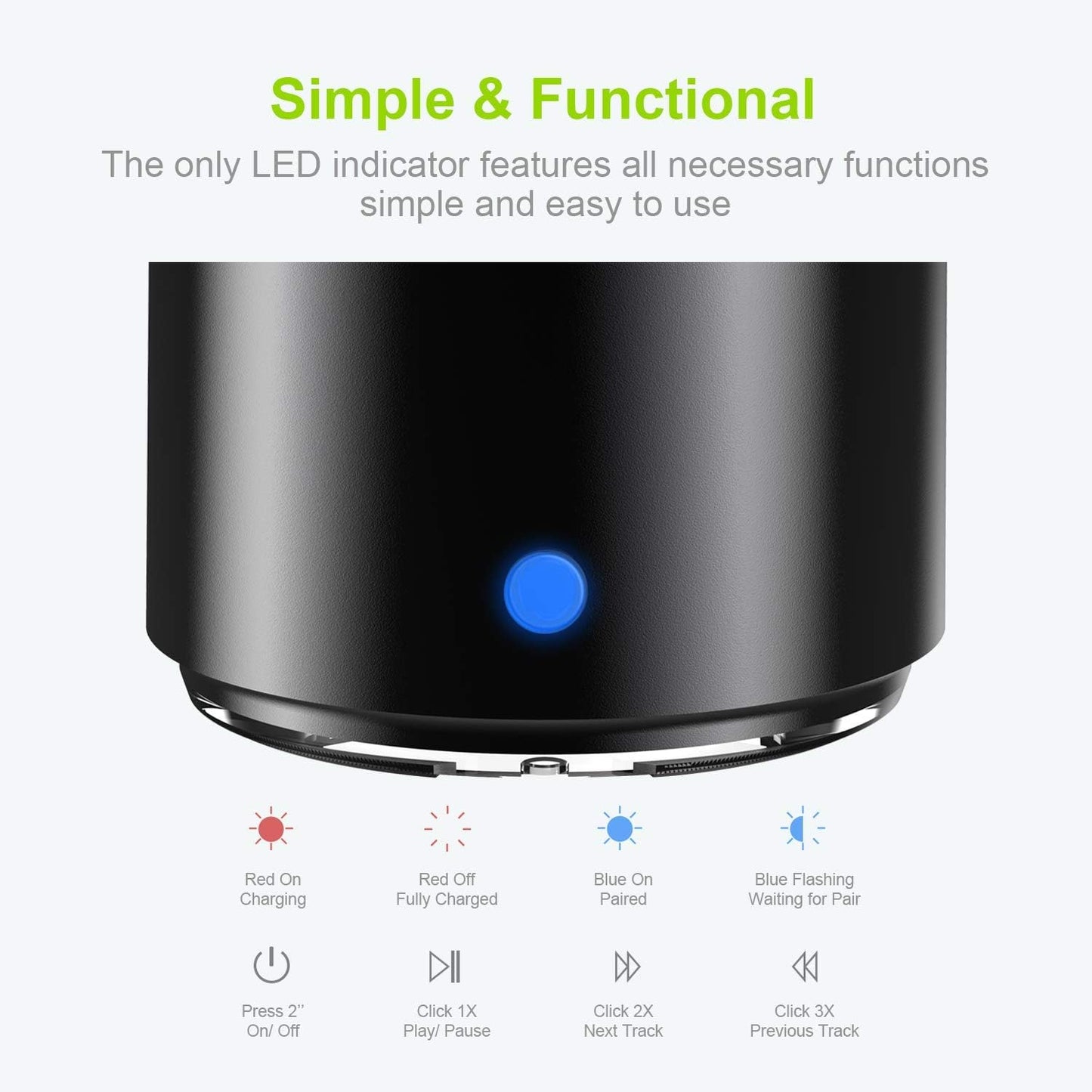 Bluetooth Lautsprecher A106, Schwarz