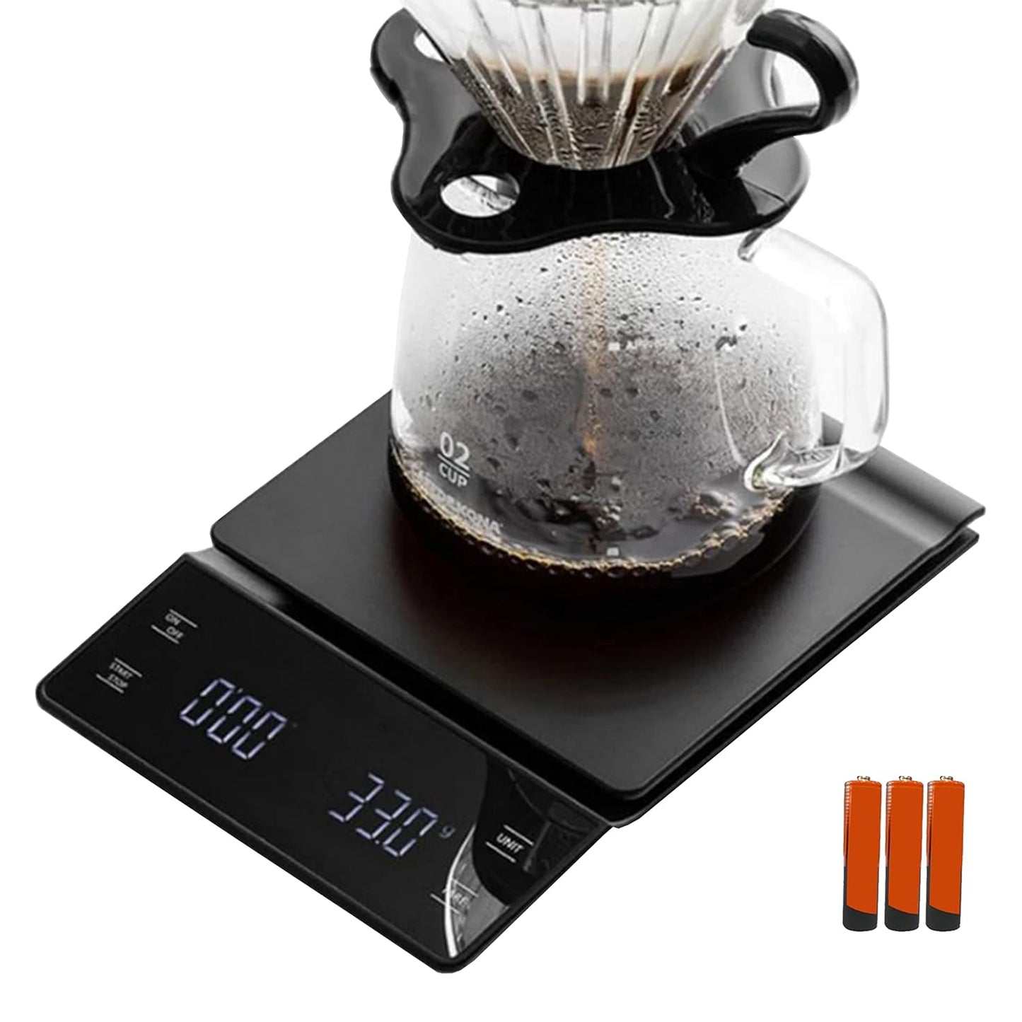 Digitale Kaffeewaage mit Timer und LED-Touchscreen