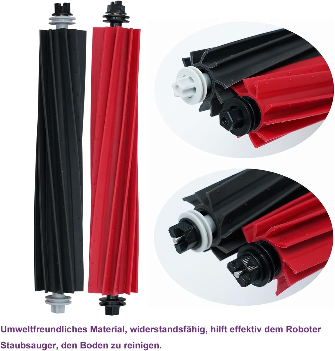 4 x DuoRoller-Bürsten für Roboterstaubsauger