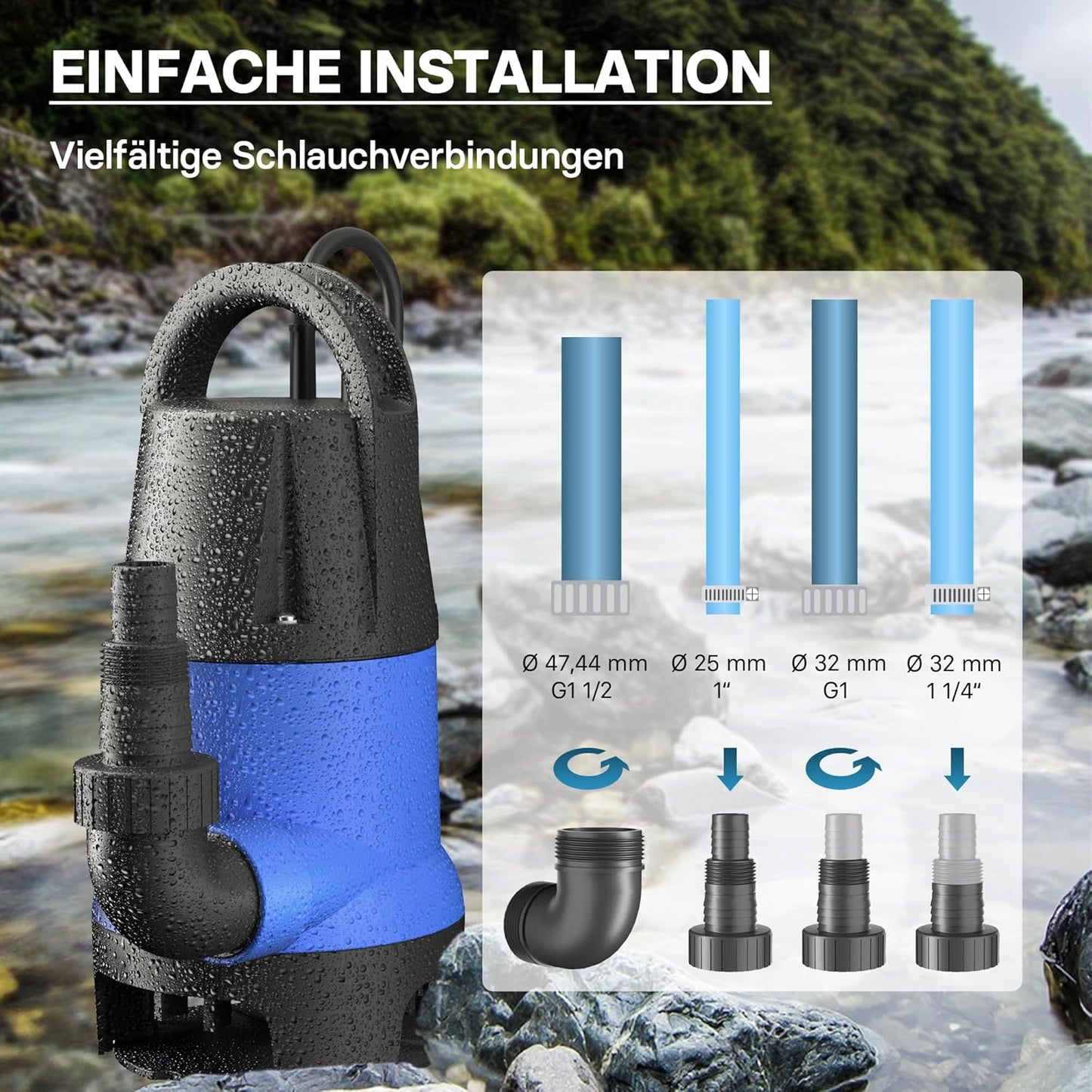 Schmutzwasserpumpe 61169, 7500 l/h