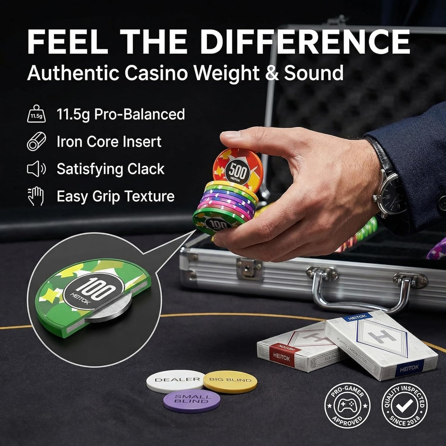 Pokerkoffer-Set mit 300 Chips & Zubehör, 300 Chips With Numbers