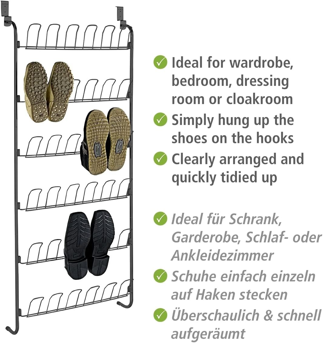 Tür-Schuhregal, Schwarz