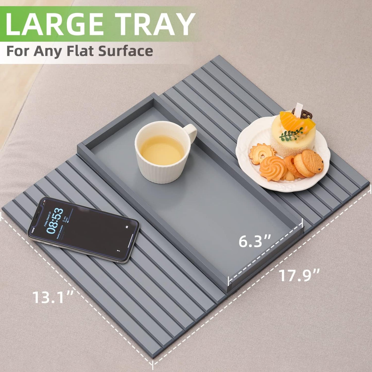 Sofa Armlehnen-Tisch, Grau