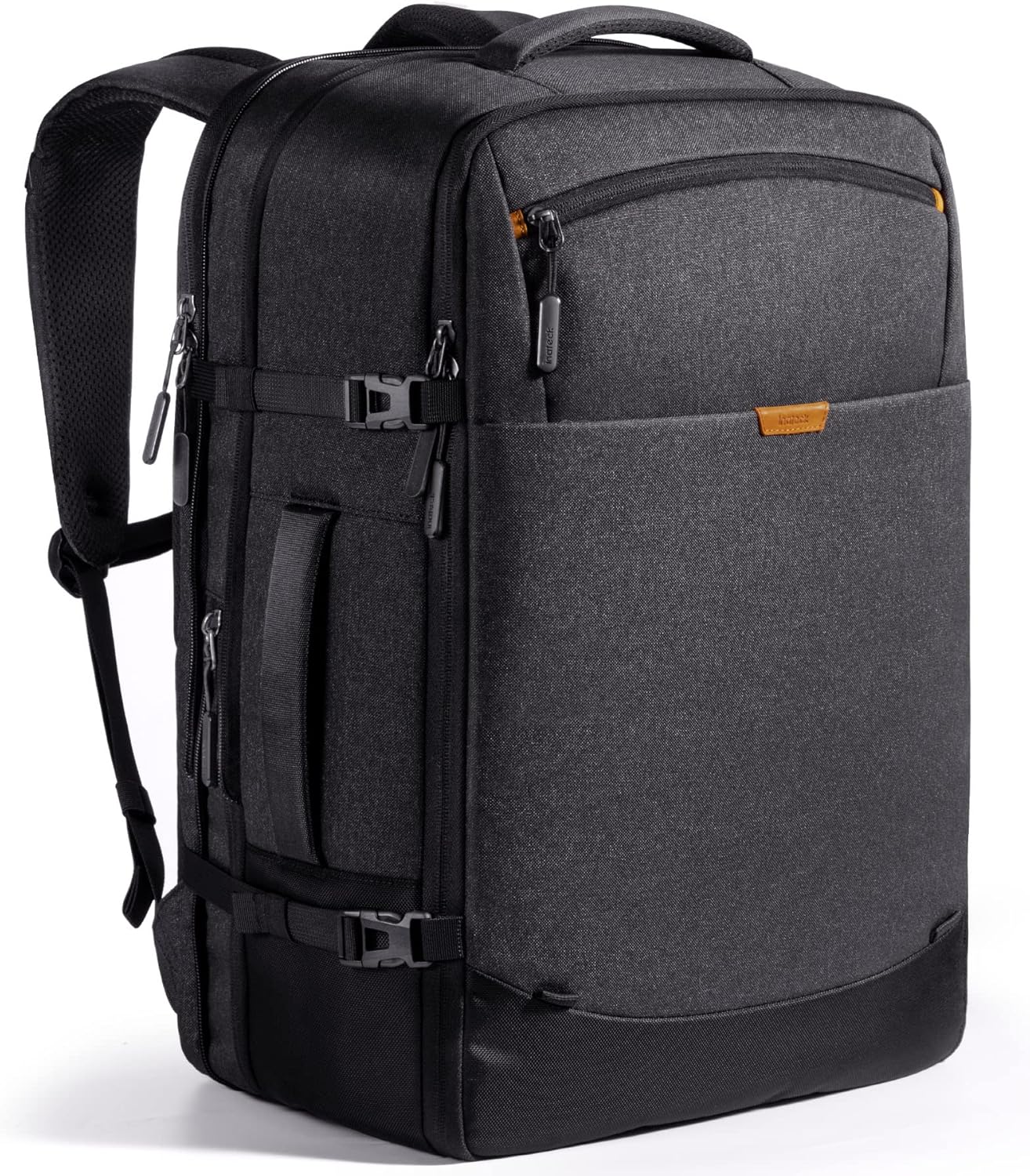 Erweiterbarer Reiserucksack für Handgepäck, Schwarz 46.2 L