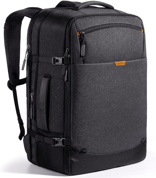 Erweiterbarer Reiserucksack für Handgepäck, Schwarz 46.2 L