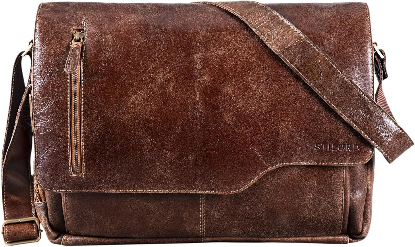 Marlon Laptoptasche mit Schultergurt, Antik - Braun
