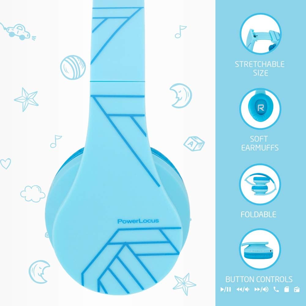 Kinderkopfhörer Bluetooth mit Lautstärkebegrenzung, Blau