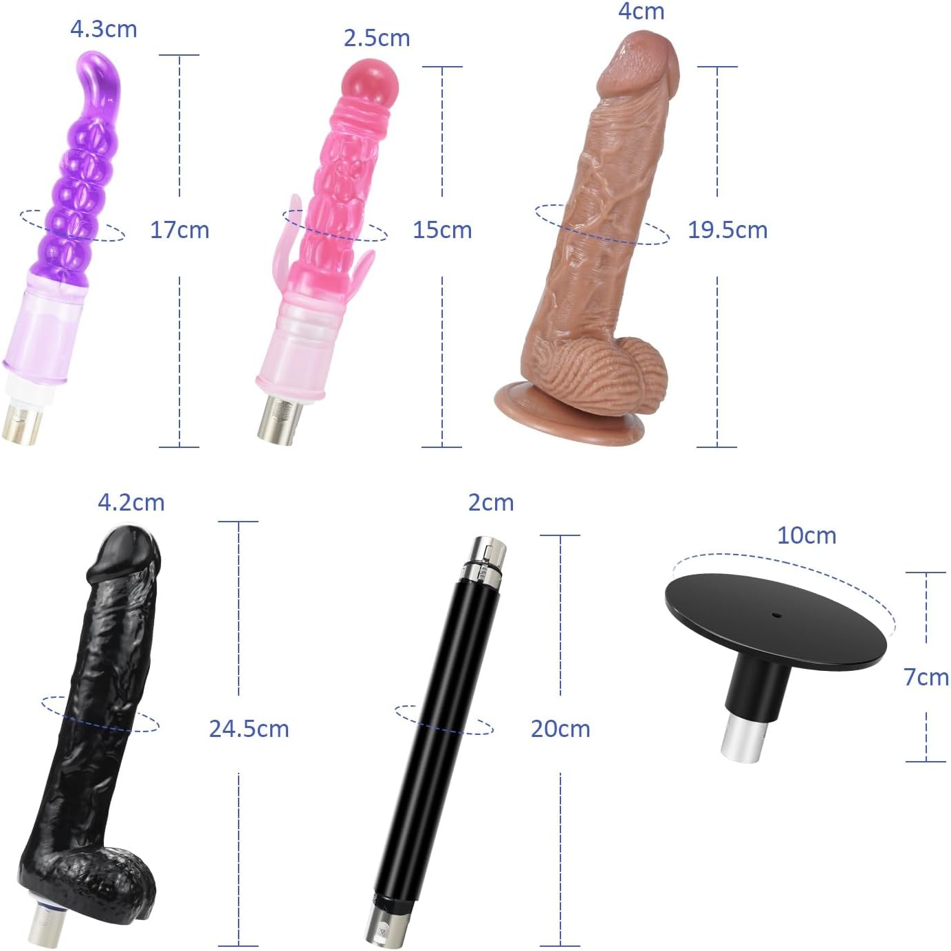 Sexmaschine mit Dildos, Matte-black
