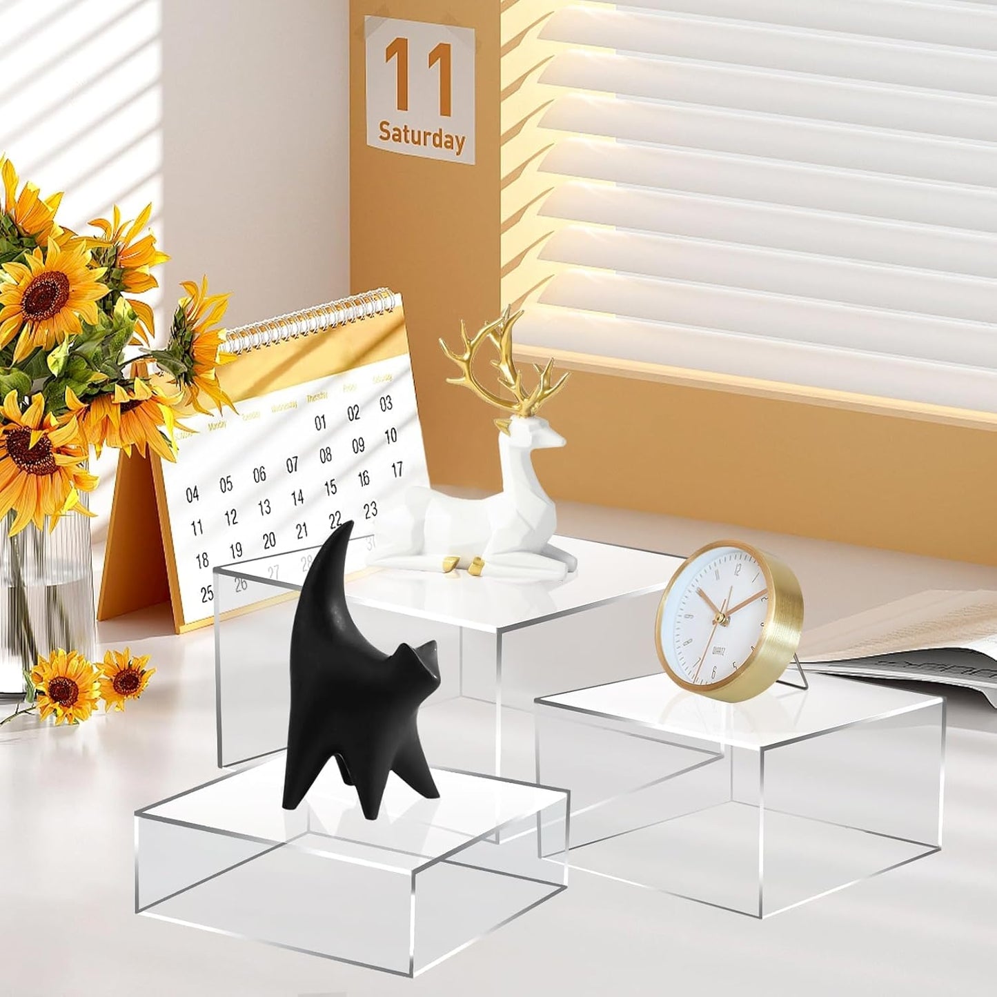 Buffet- und Dessertständer-Set, 4 Transparent 6'' 7'' 8'' 10''