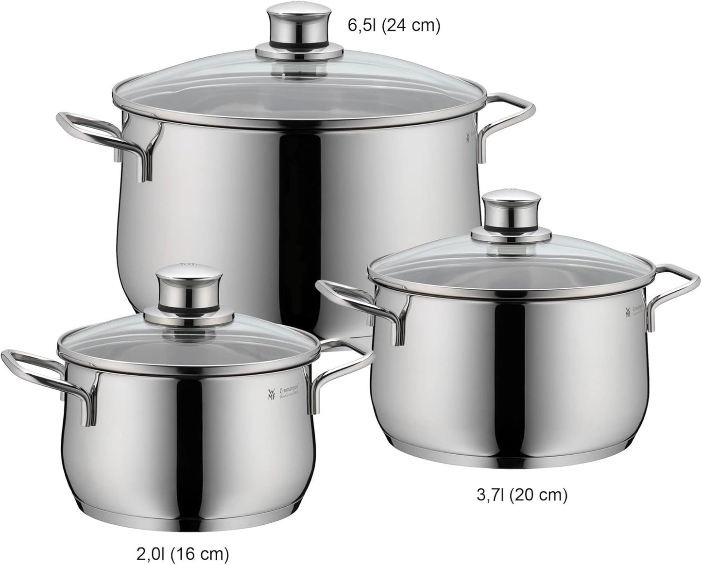 Diadem Plus Kochtopfset Induktion, 3-teilig, Topfset, 3-teilig