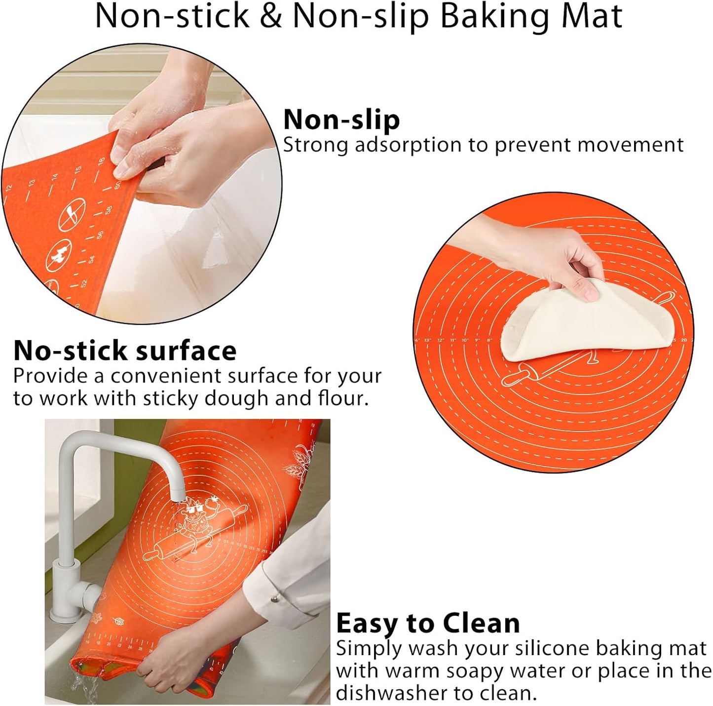 Silikon-Backmatte, Orange 80L x 60B cm