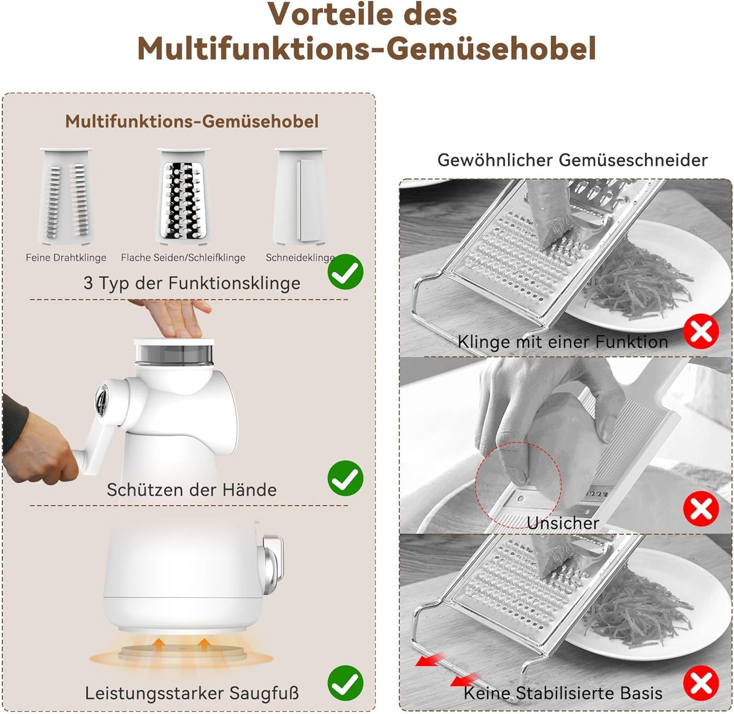 Gemüseschneider mit Kurbel