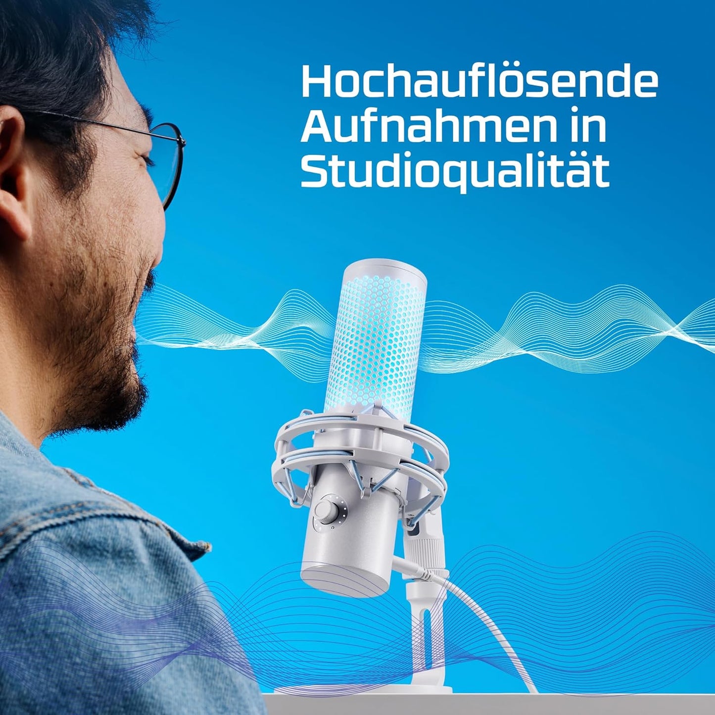 QuadCast 2 Frost USB-Mikrofon, QuadCast 2 Weiss