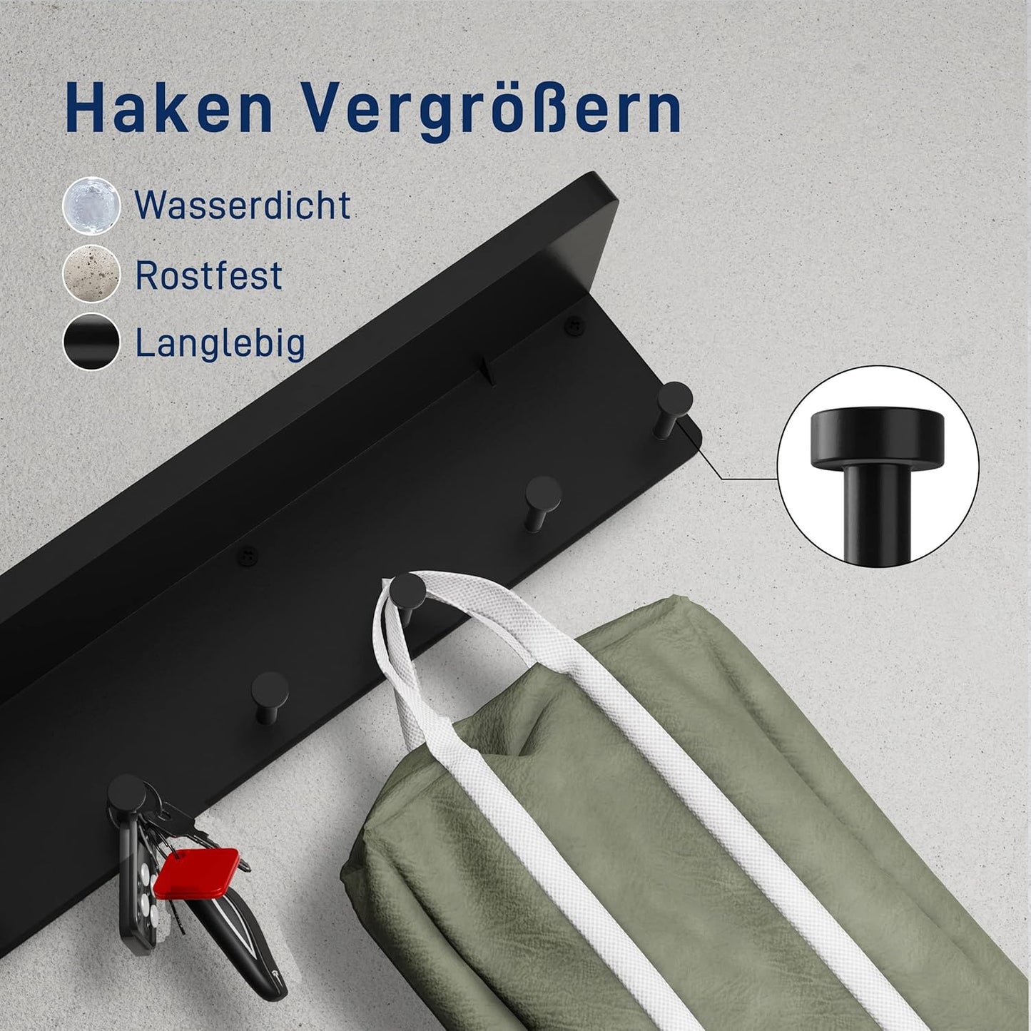 Schlüsselbrett mit Ablage und Haken für Flur