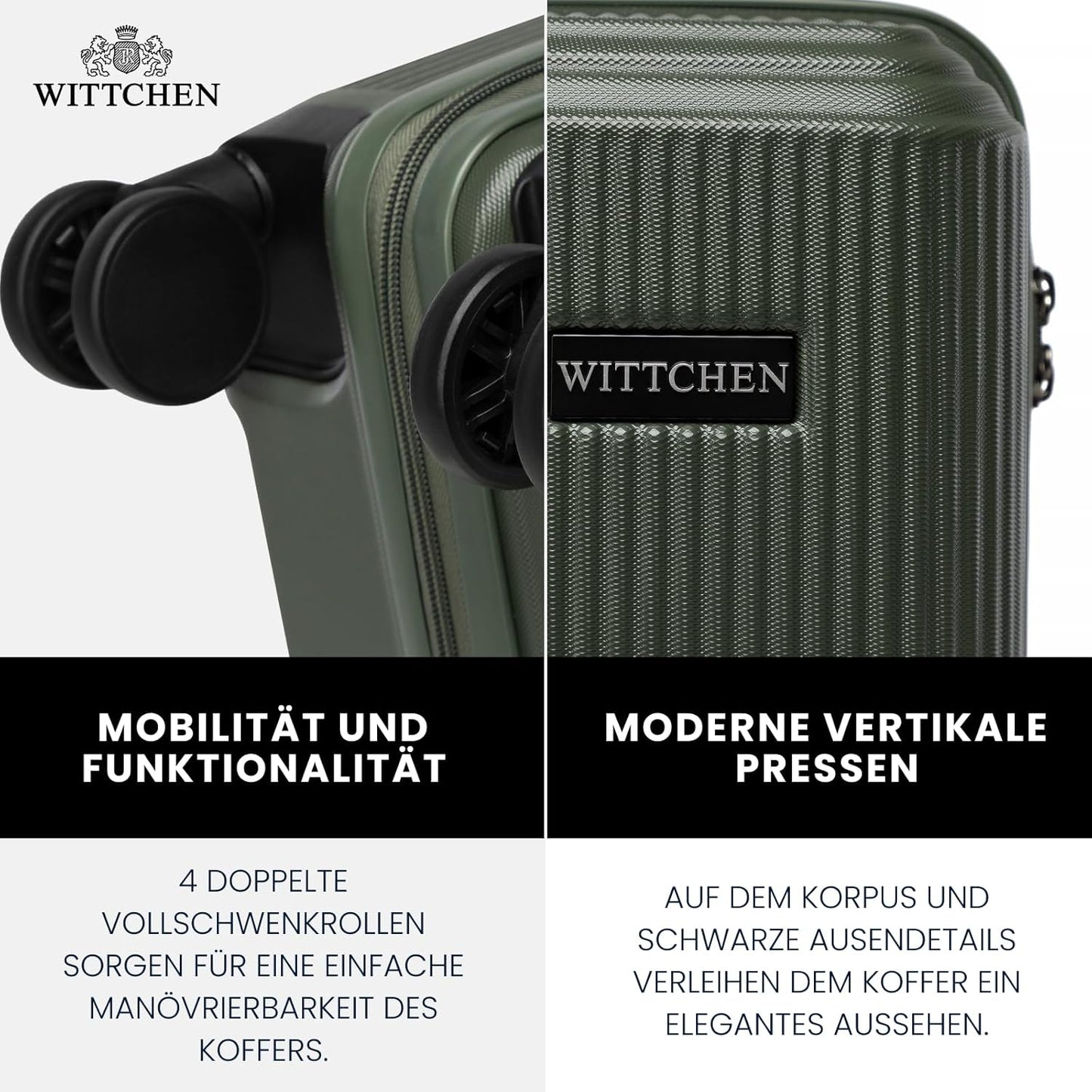 Mittelgrosser Hartschalenkoffer 67,5 cm mit Zahlenschloss, Khaki Mittlerer Koffer - L