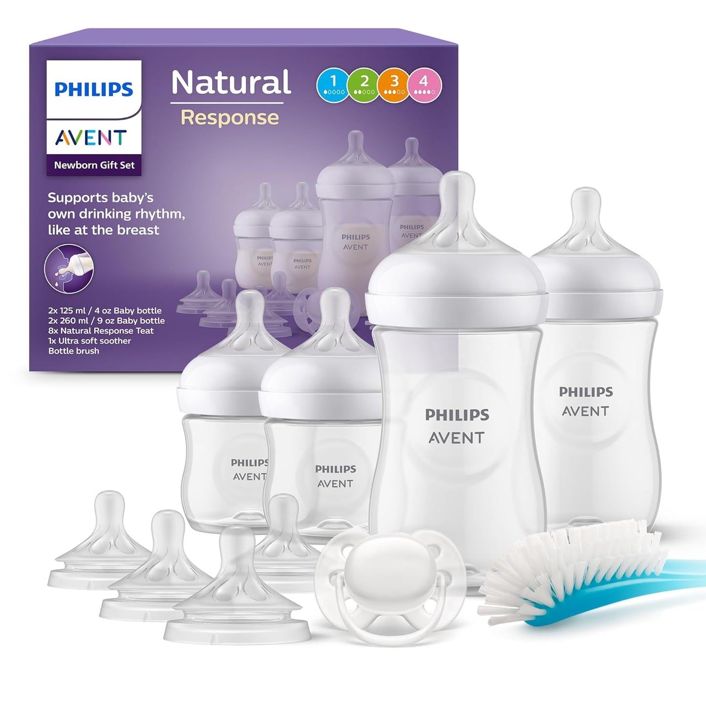 Babyflaschen Natural Response Set (ab 0 Monaten), Gift set and 4 teats Single