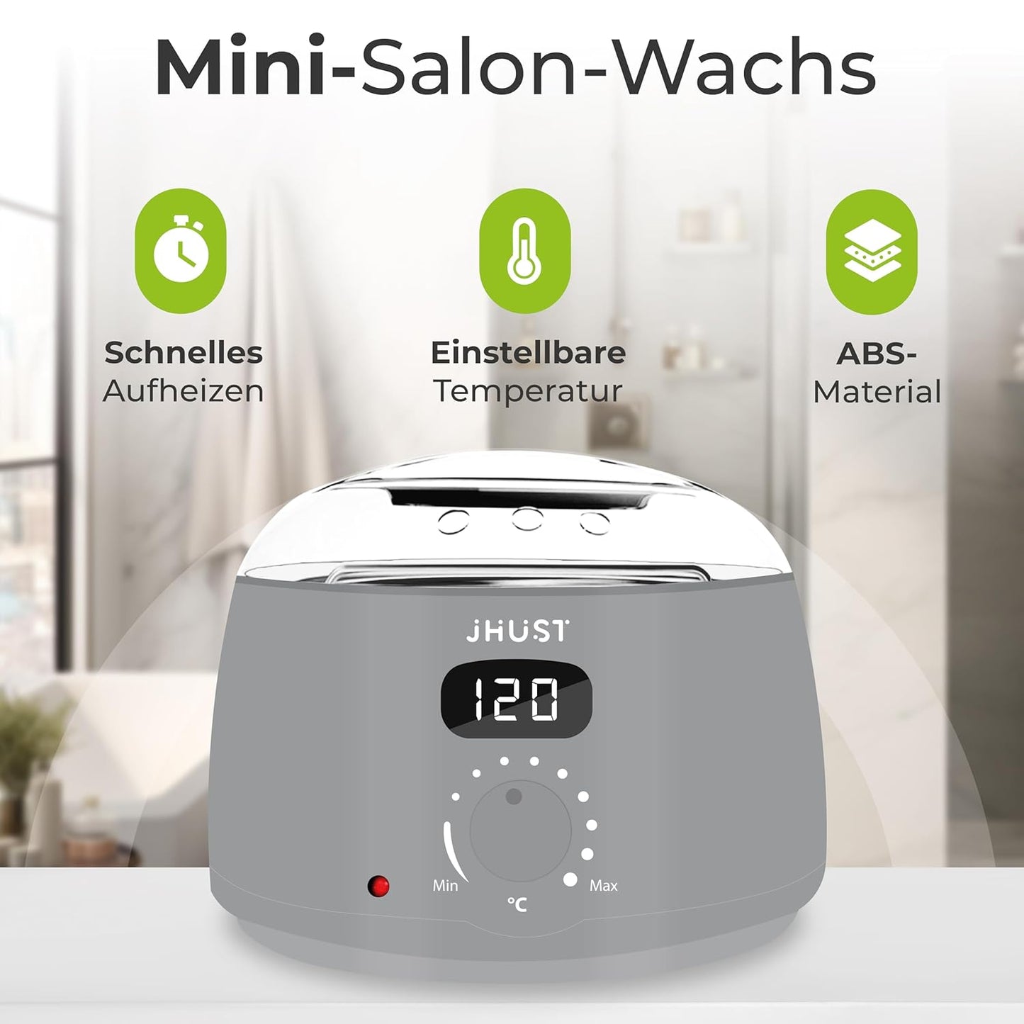 Wachswärmer mit Zubehör-Set, grau