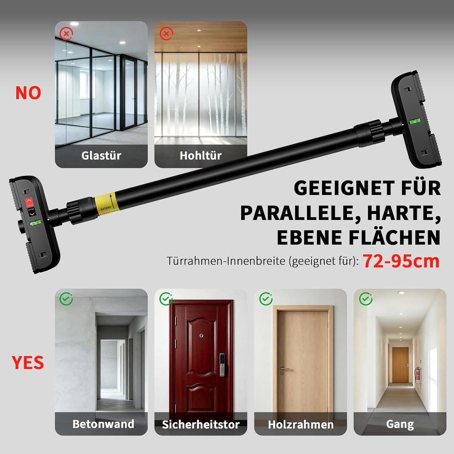 Klimmzugstange ohne Schrauben, schwarz