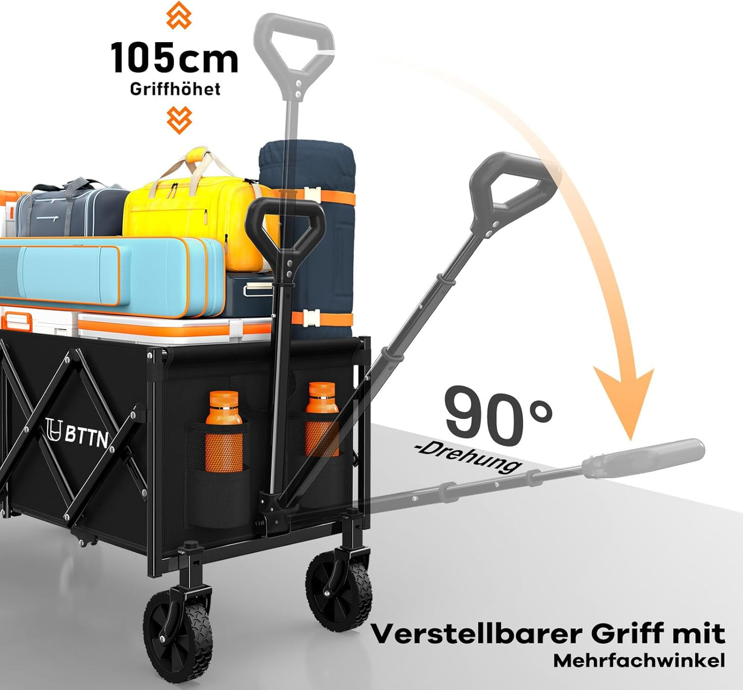 Klappbarer Bollerwagen, 120 Liter