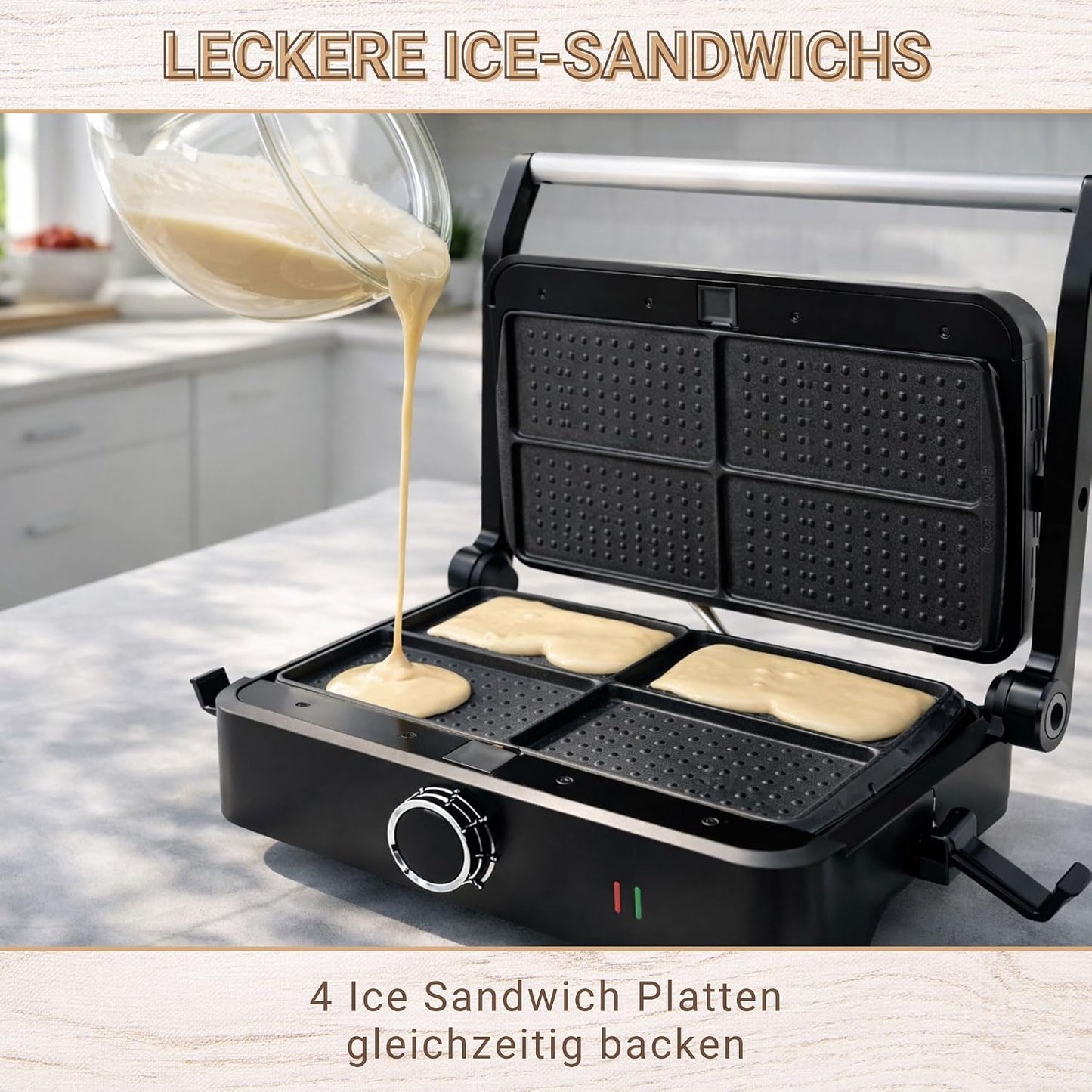 Toledo Eis Sandwich Waffel Maker mit Antihaftplatten