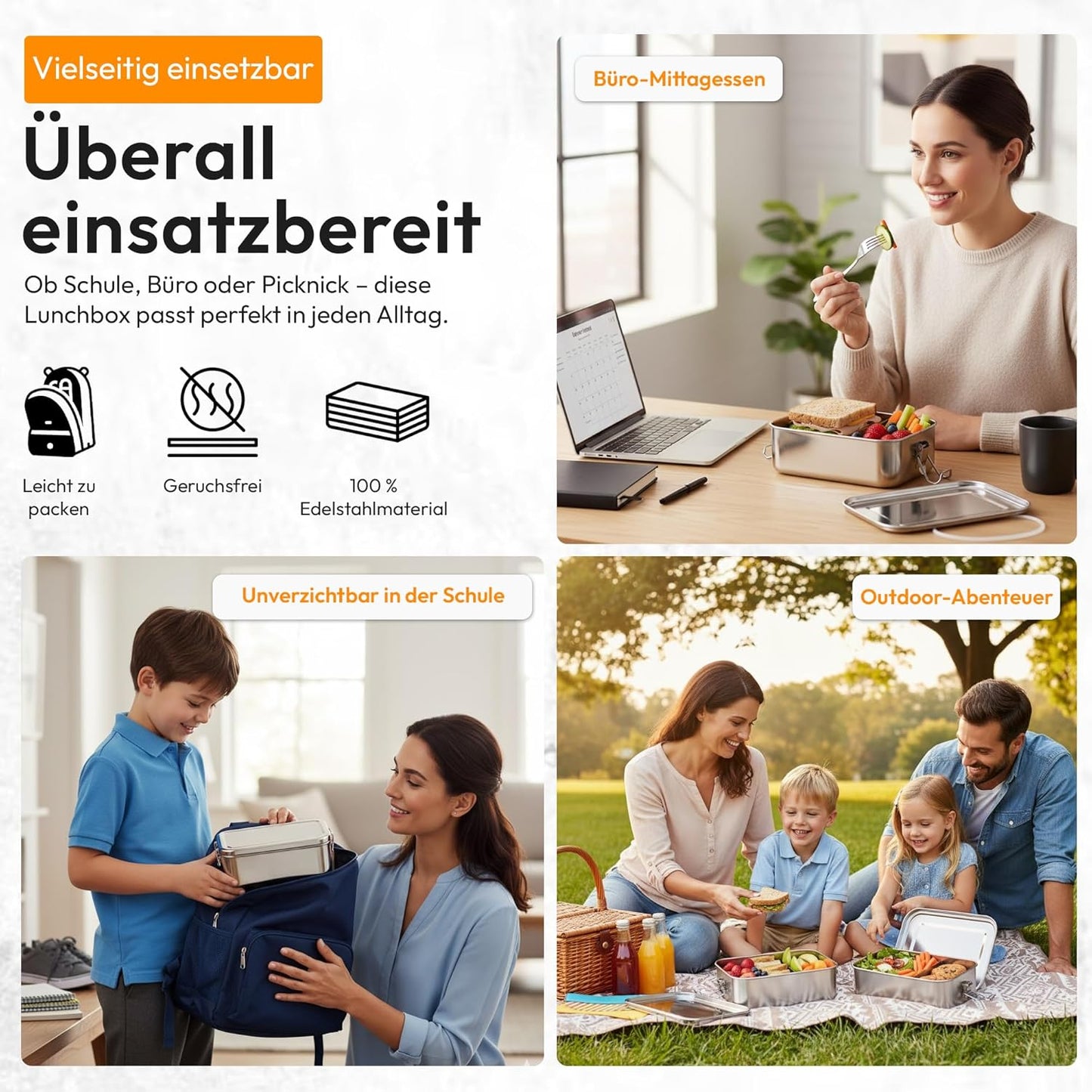 Auslaufsichere Bento-Box, D: 2400 Ml
