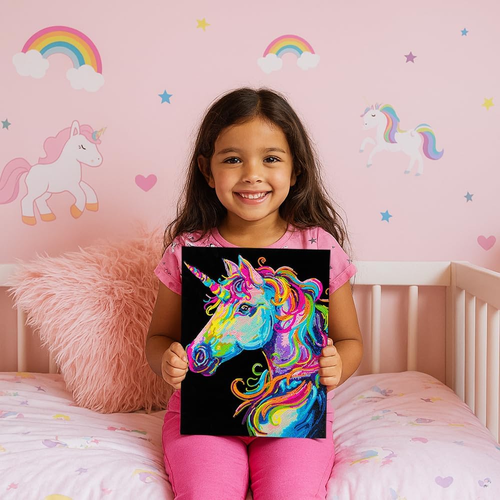 Diamond-Painting-Set Neon Einhorn