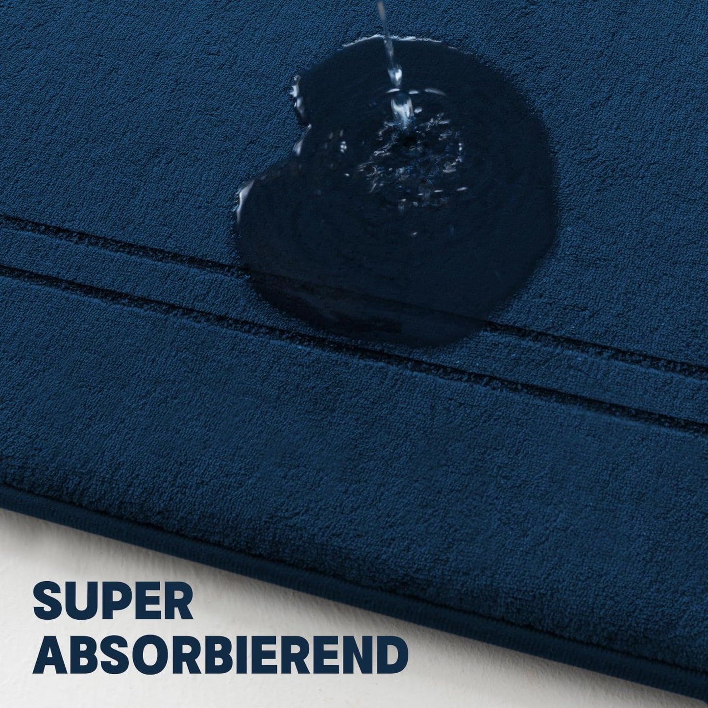 5-teiliges Badezimmerteppich-Set, rutschfest, waschbar, Multi-Size (5 Pieces) Navy Blau