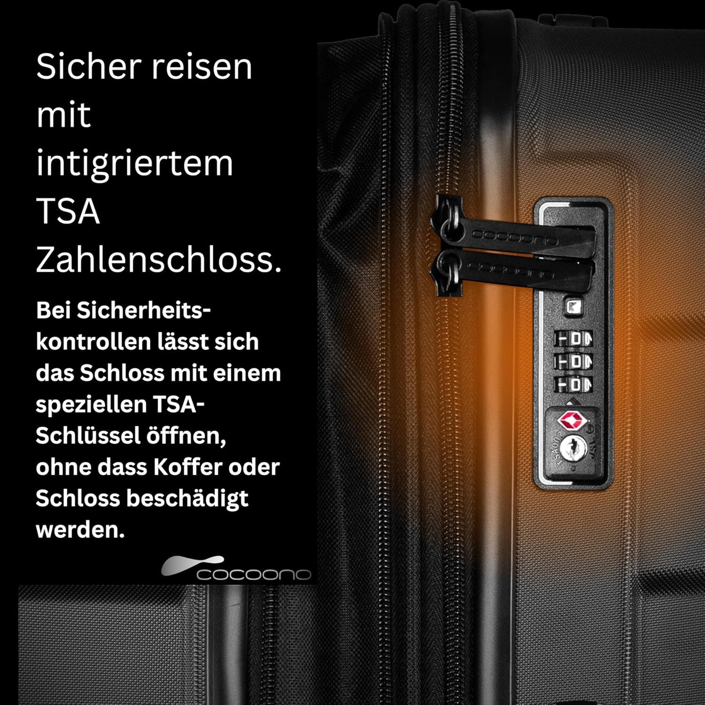 Hartschalenkoffer XL mit TSA-Schloss & 8 Rollen, Anthrazit XL