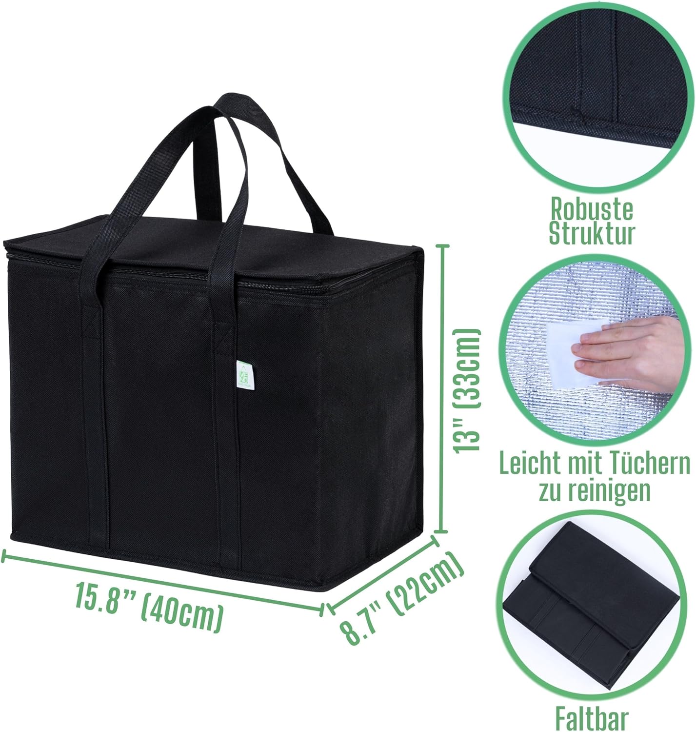 2er-Set Einkaufstasche, Schwarz 2-er Pack