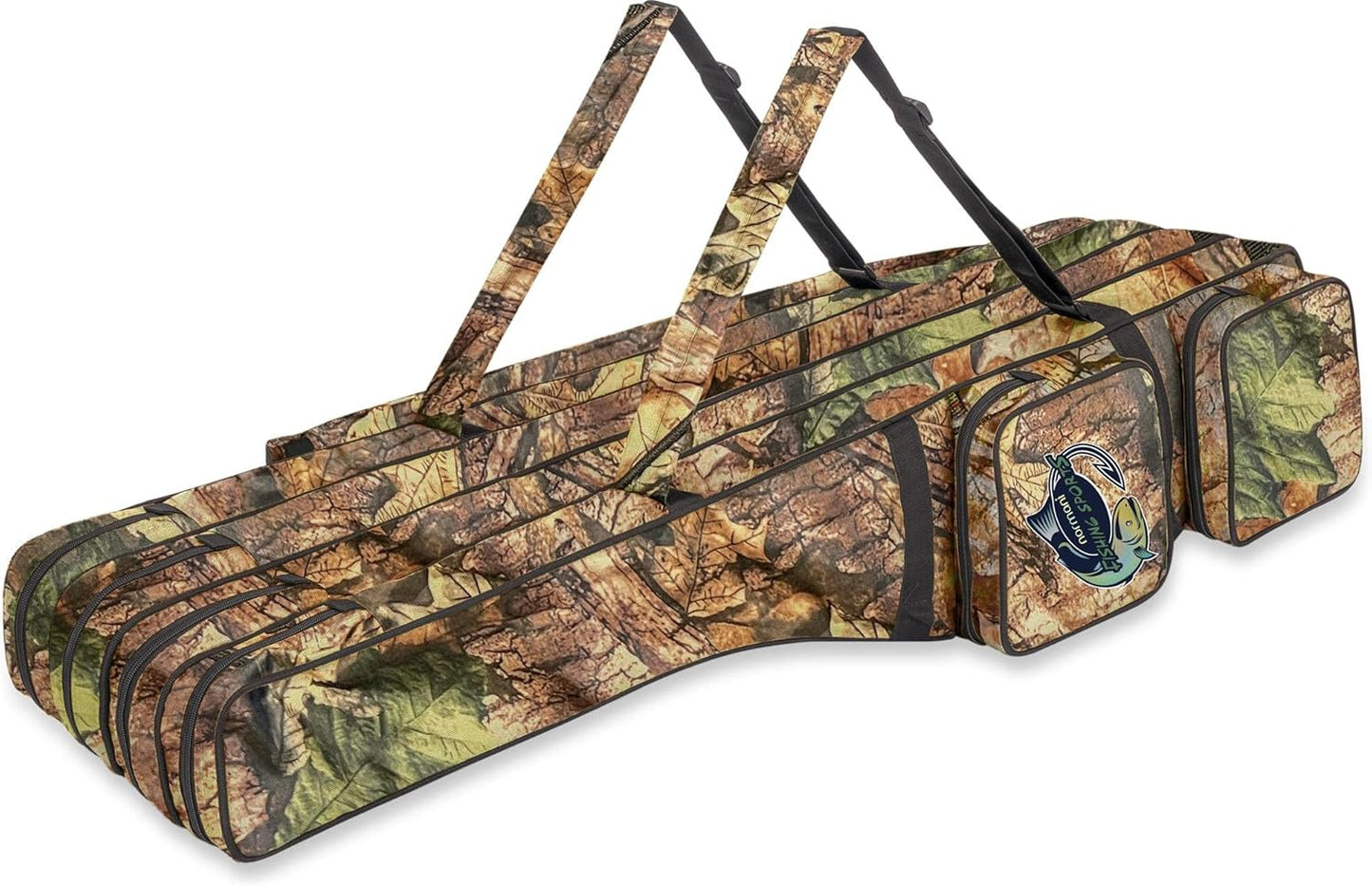 XXL Angelrutentasche mit 4 Rutenfächern, Forest Autumn Camo 1,70 m