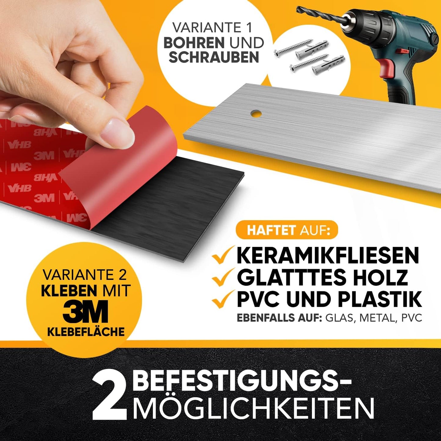 Magnetleiste, 40 cm Edelstahl