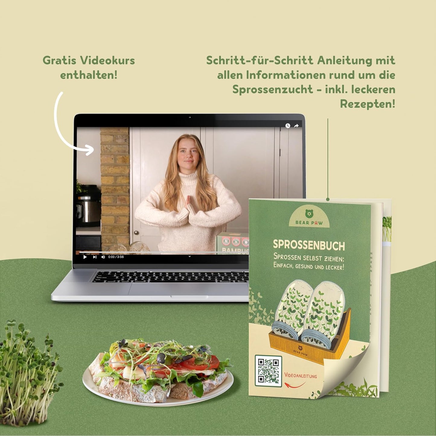 2er-Set Sprossenglas mit Zubehör