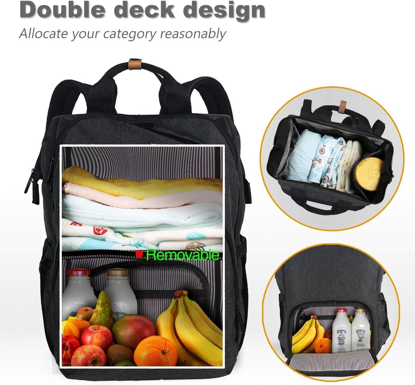 Baby Wickelrucksack mit grosser Kapazität, L Schwarz