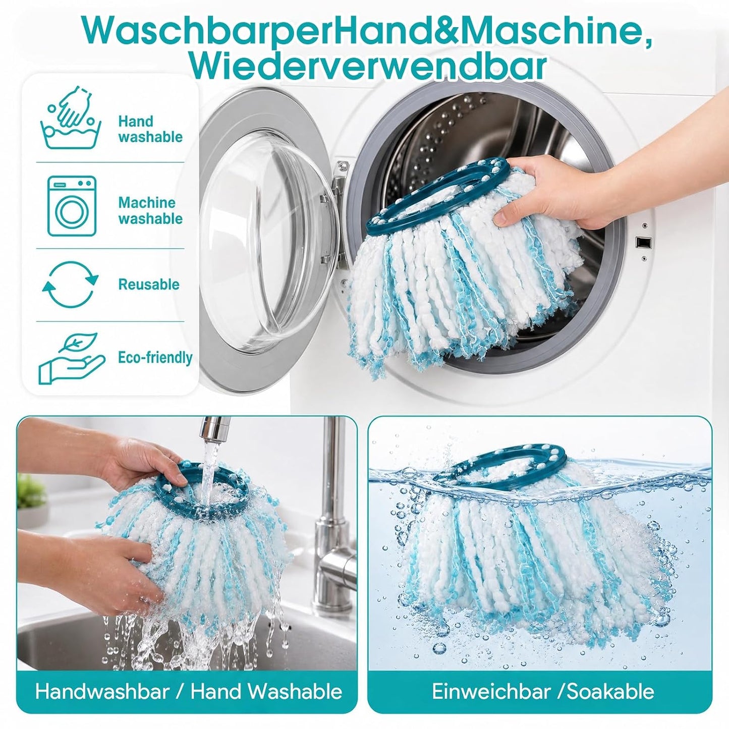 Mikrofaser Wischmop Ersatzbezüge