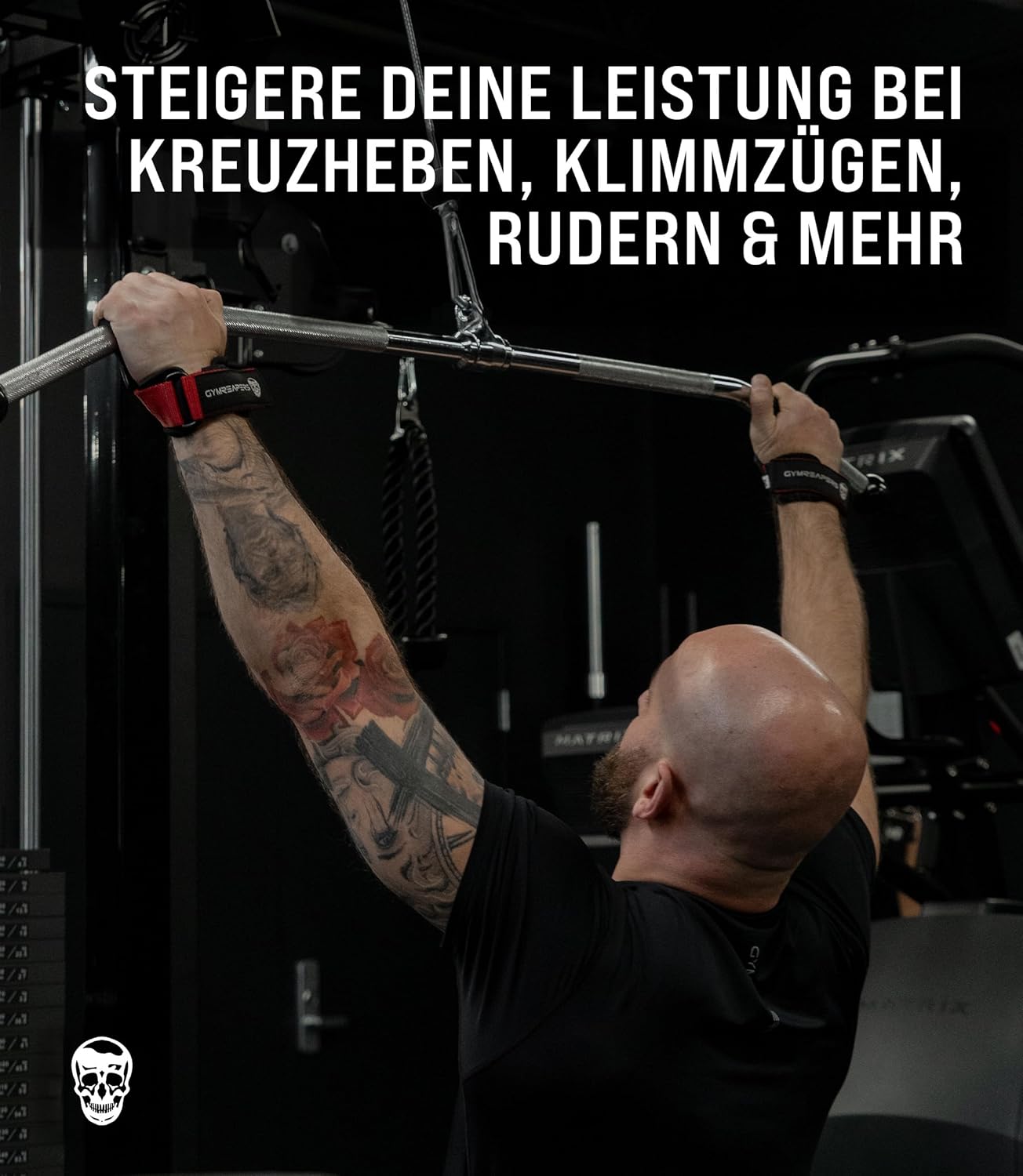 Gewichthebergriffe mit Neopren-Handgelenkbandagen, Rot L