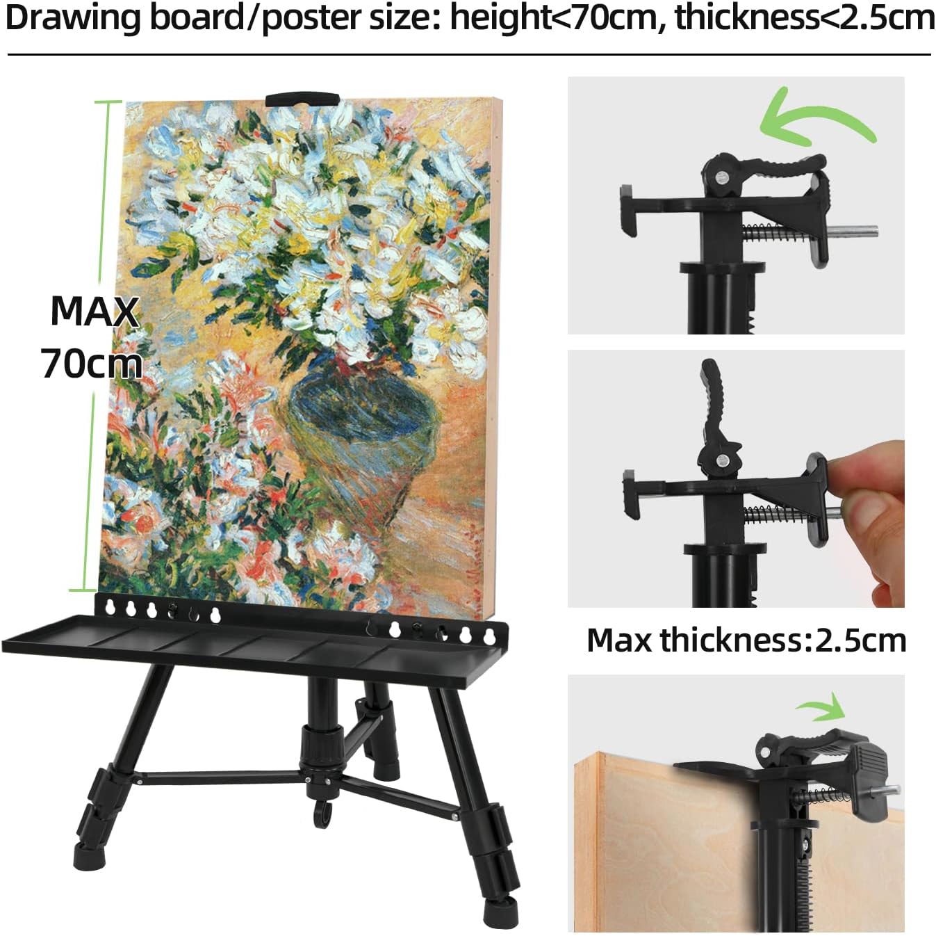 Höhenverstellbare Atelierstaffelei, 50-152cm