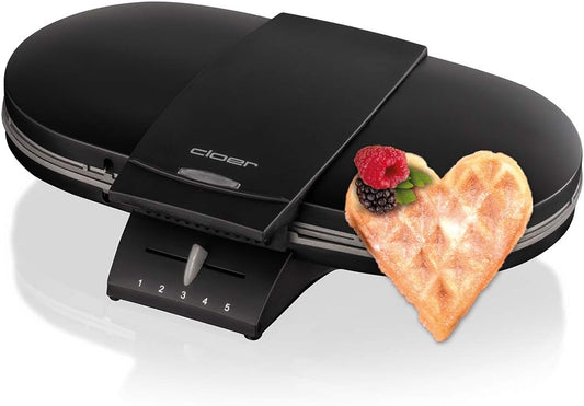 1320 Doppelwaffeleisen für zwei klassische Waffeln, Schwarz Single