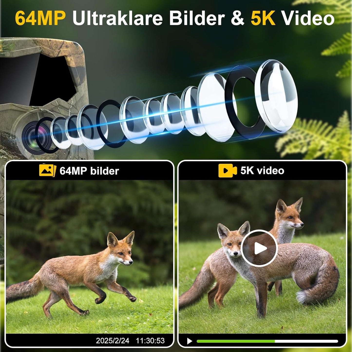 Wildkamera 5K WLAN mit Handyübertragung App