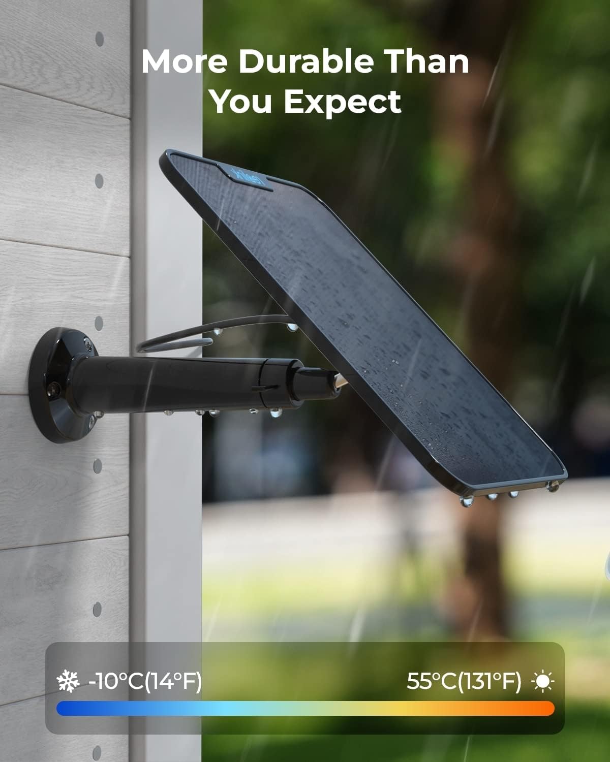 Solarpanel für Akku Überwachungskameras, Schwarz
