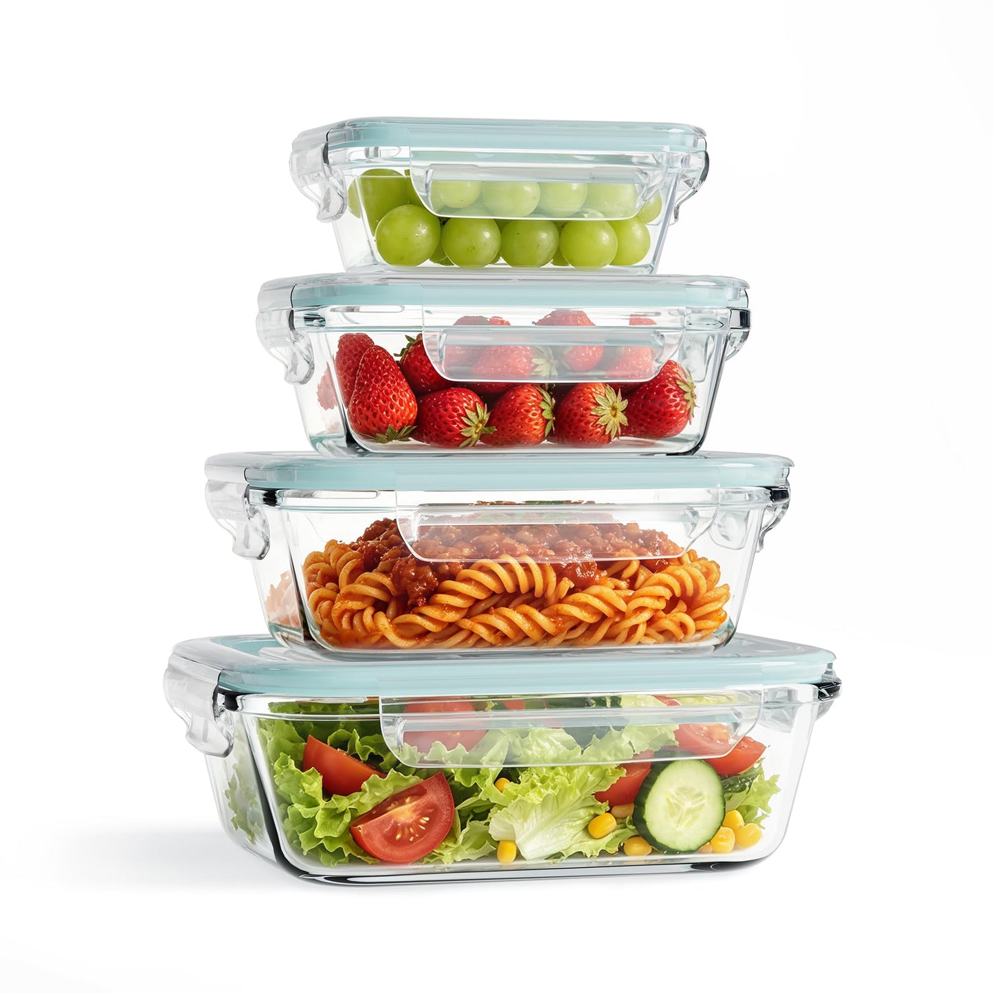 Glas-Frischhaltedosen 4er Set (versch. Grössen), 4er Set – 180ml + 370ml + 640ml + 1040ml