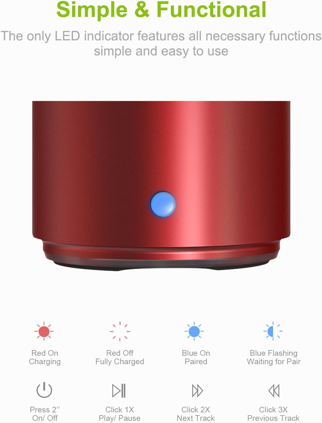 Mini Bluetooth-Lautsprecher, Rot